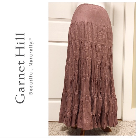 Garnet Hill Dresses & Skirts - GARNET HILL DUST ROSE LONG CRINKLE SKIRT